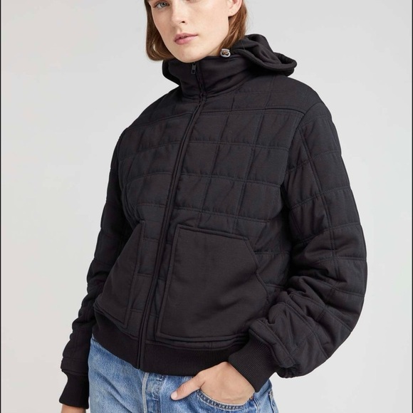 Richer Poorer Modal Quilted Bomber Hooded Jacket SZ Medium - Picture 2 of 5